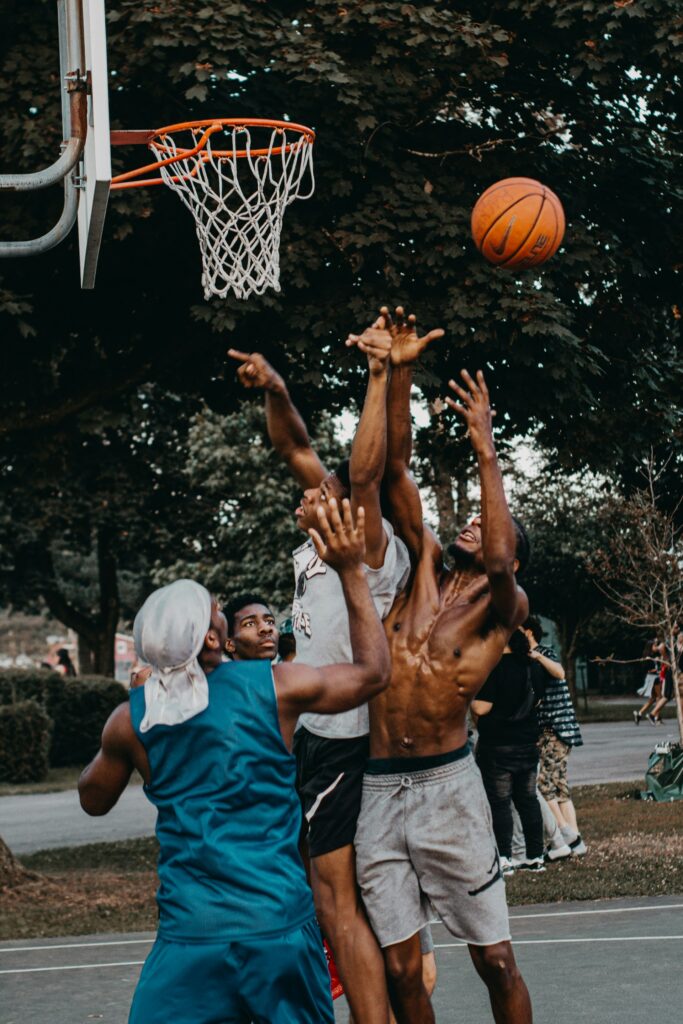 Image of street basketball game - congestion in the paint